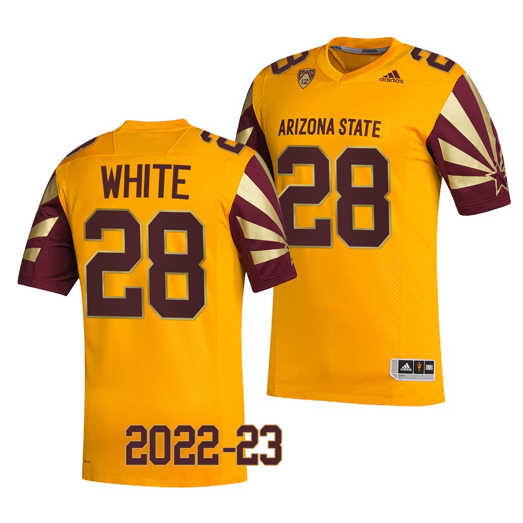 Tevin White Arizona State Sun Devils 2022-23 Reverse Retro Jersey Men's Gold #28 Uniform