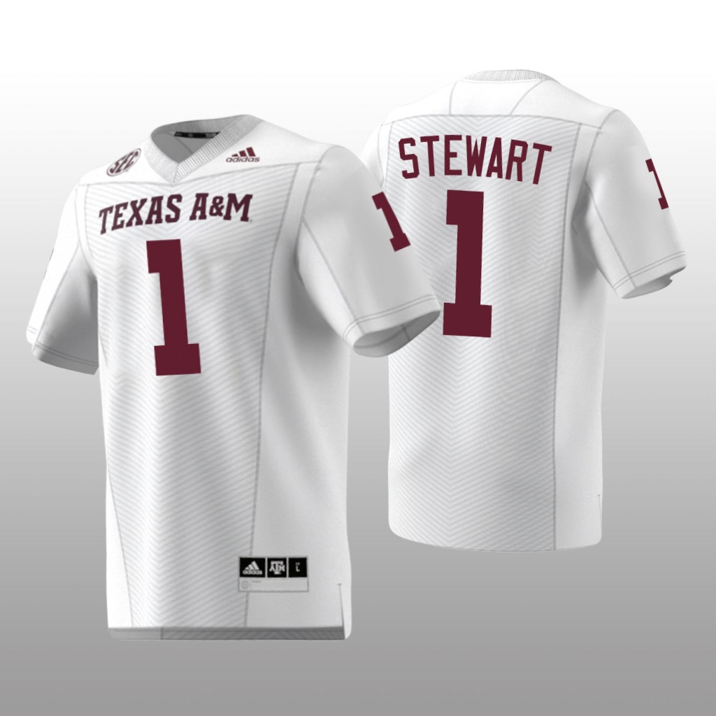 Texas A&M Aggies Evan Stewart White Jersey Premier - Men's