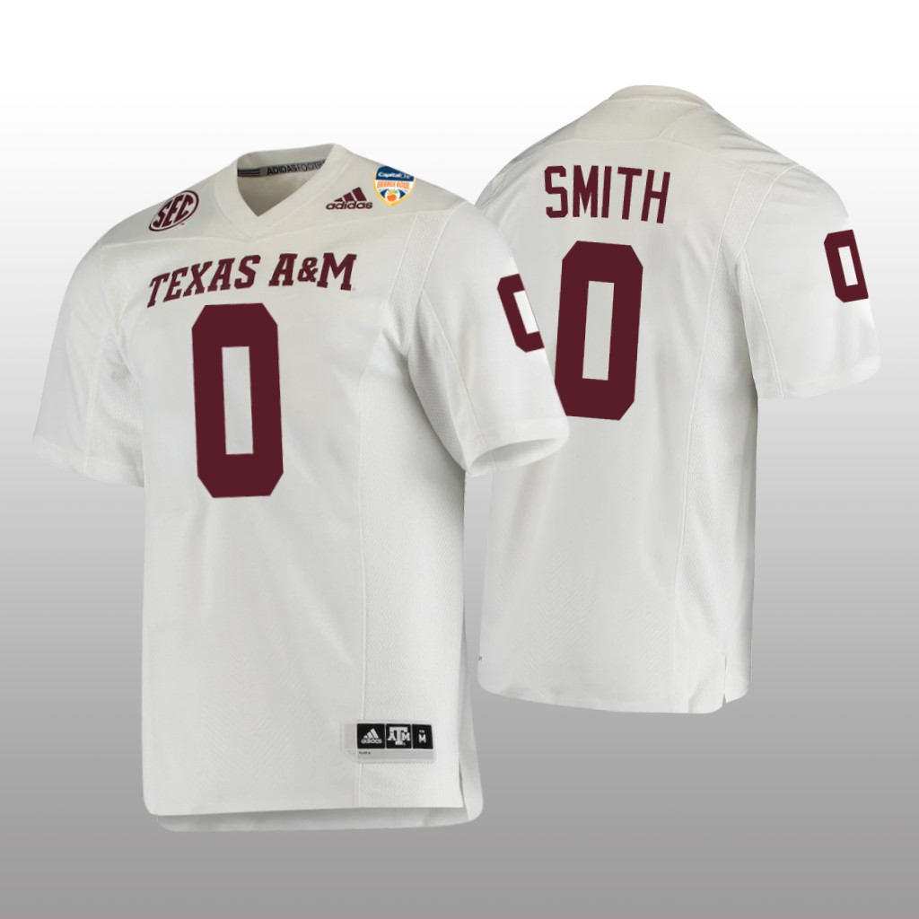 Texas A&M Aggies White 2021 Orange Bowl College Ainias Smith Jersey