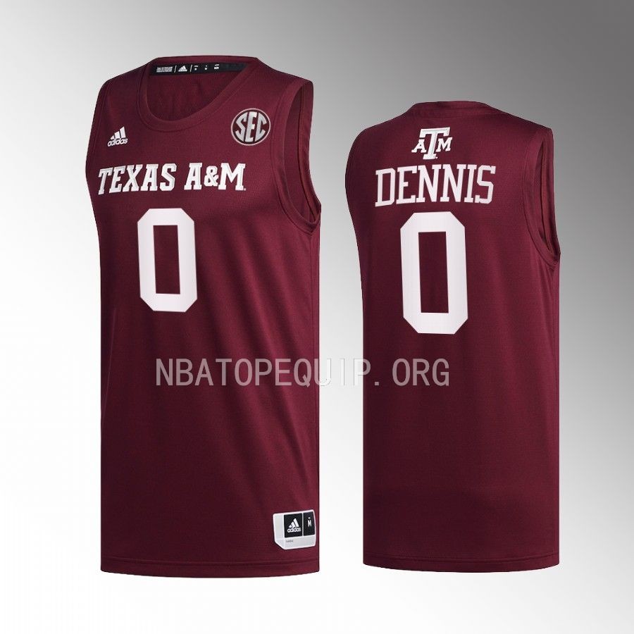 Texas AM Aggies Dexter Dennis Jersey 2022-23 College Maroon Uniform