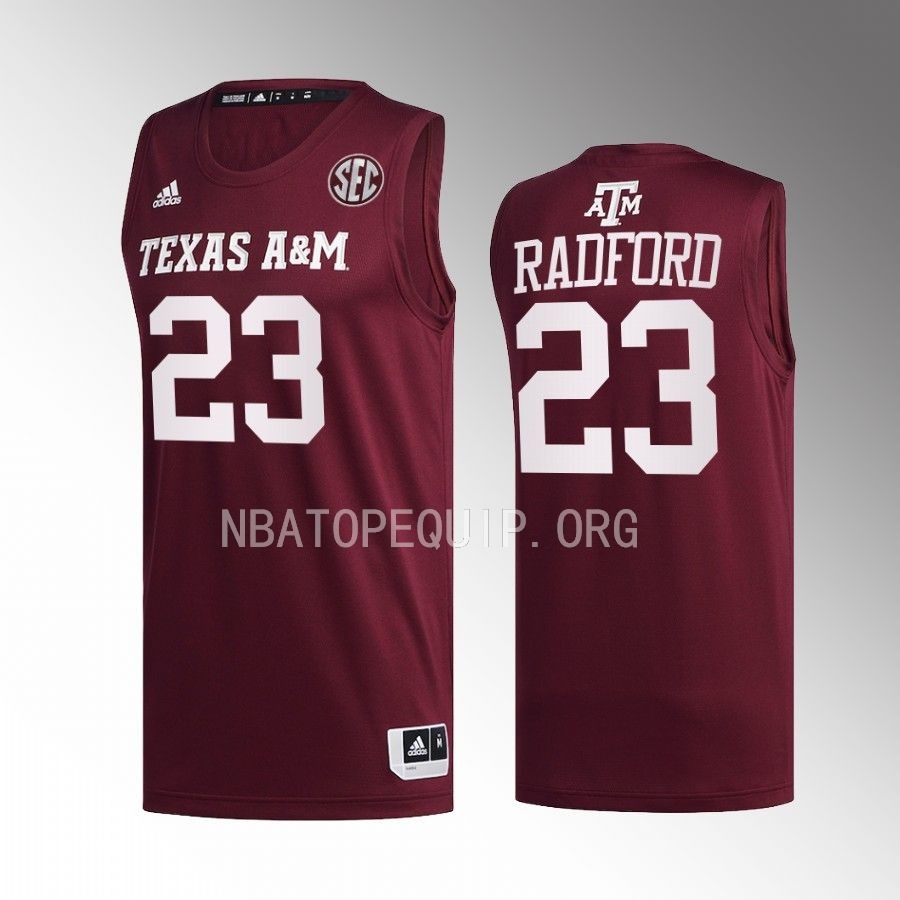 Texas AM Aggies Tyrece Radford Jersey 2022-23 College Maroon Uniform