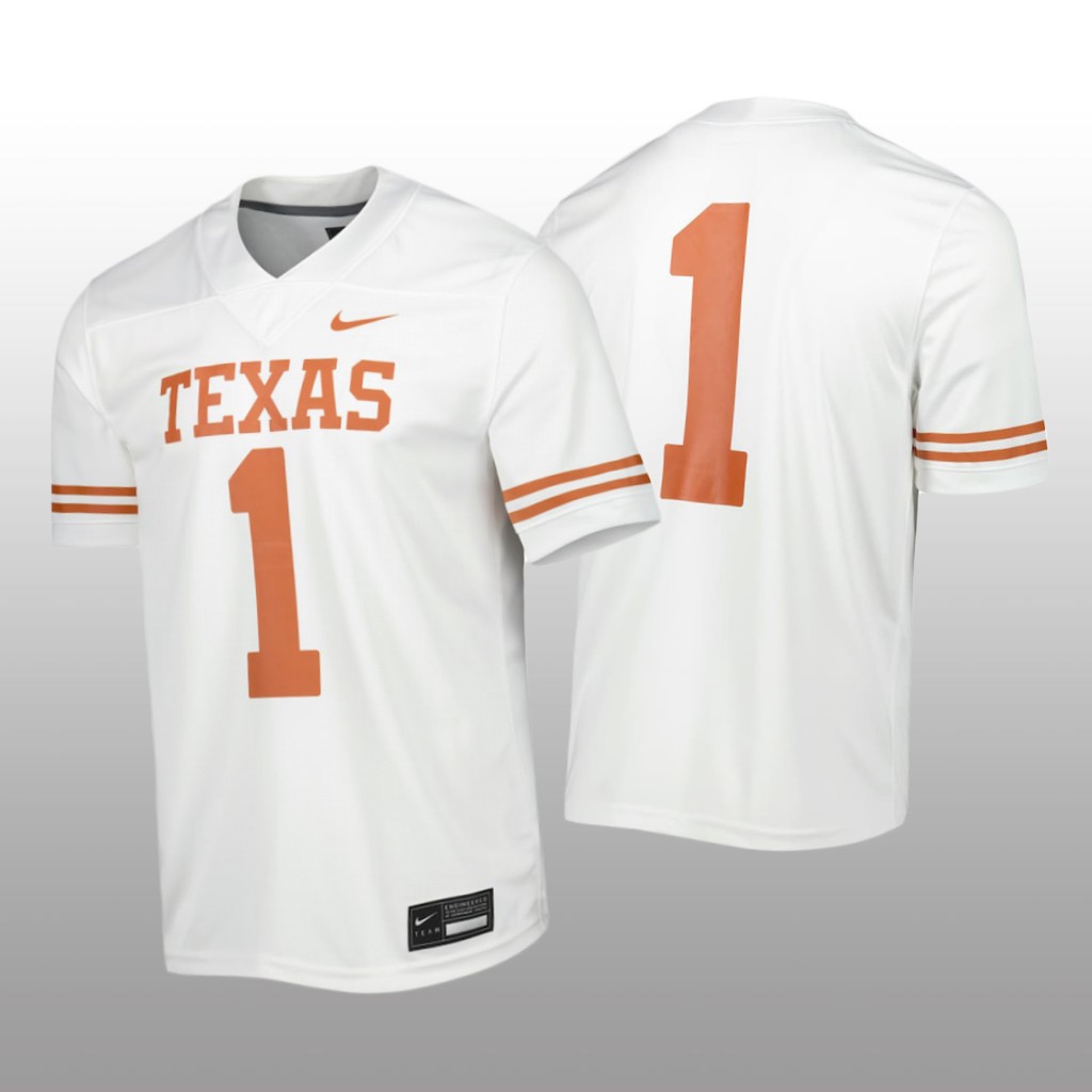 Texas Longhorns #1 Game White Jersey