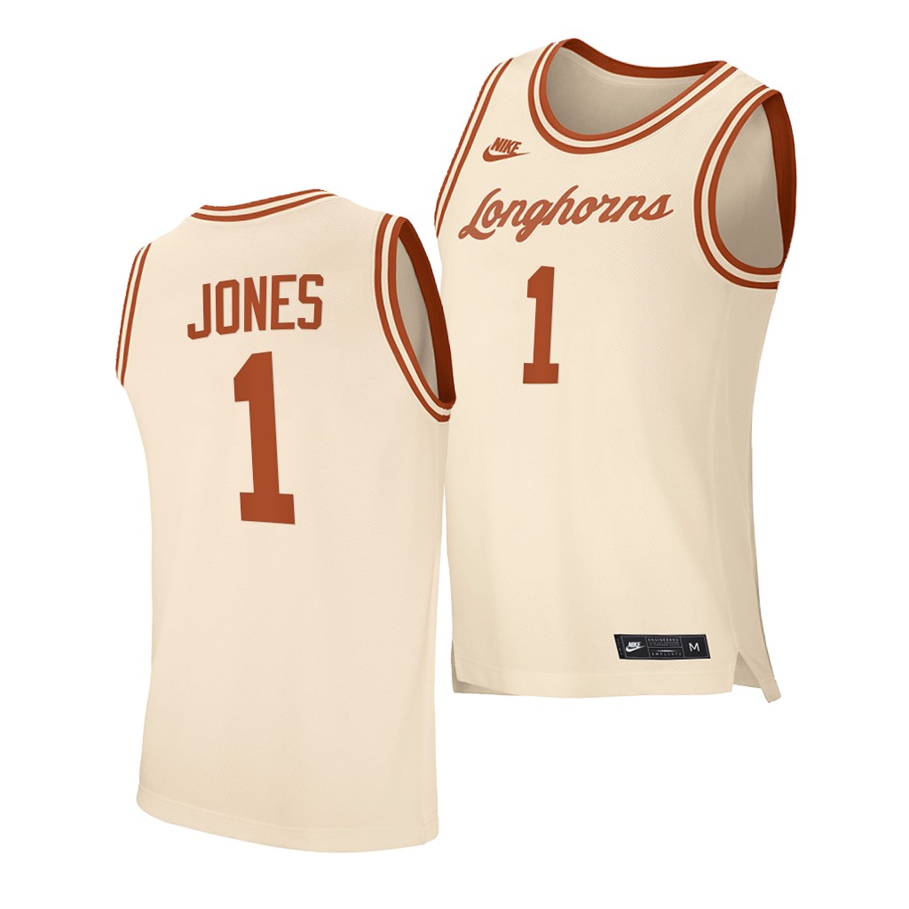 Texas Longhorns Andrew Jones Cream 2020-21 Retro Jersey