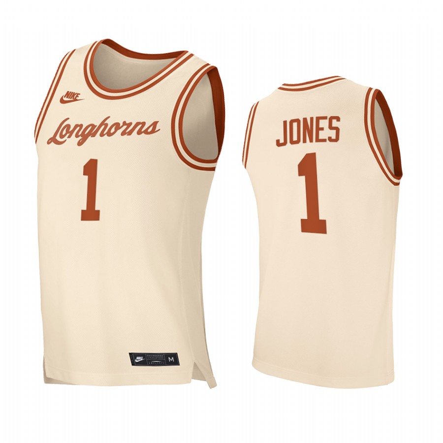 Texas Longhorns Andrew Jones Cream Retro 2020-21 Jersey