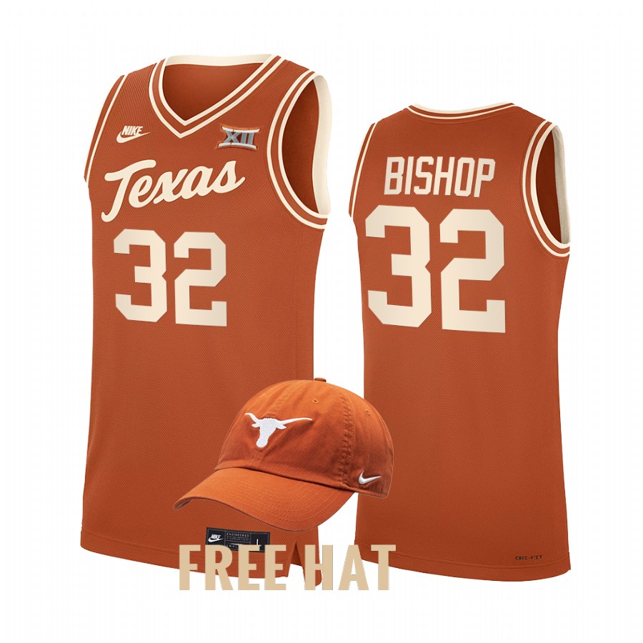 Texas Longhorns Christian Bishop Jersey 2021-22 College Orange Throwback Uniform