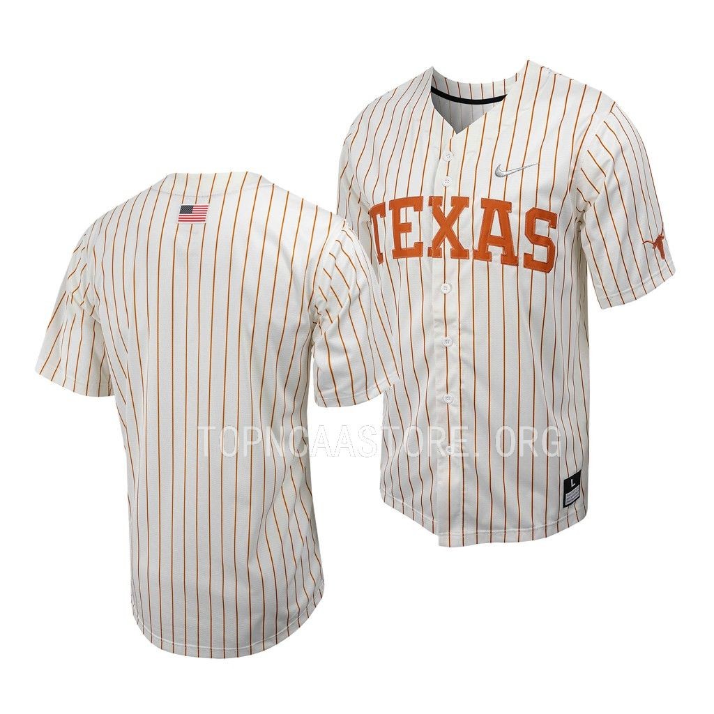 Texas Longhorns College White Full-Button Jersey Men