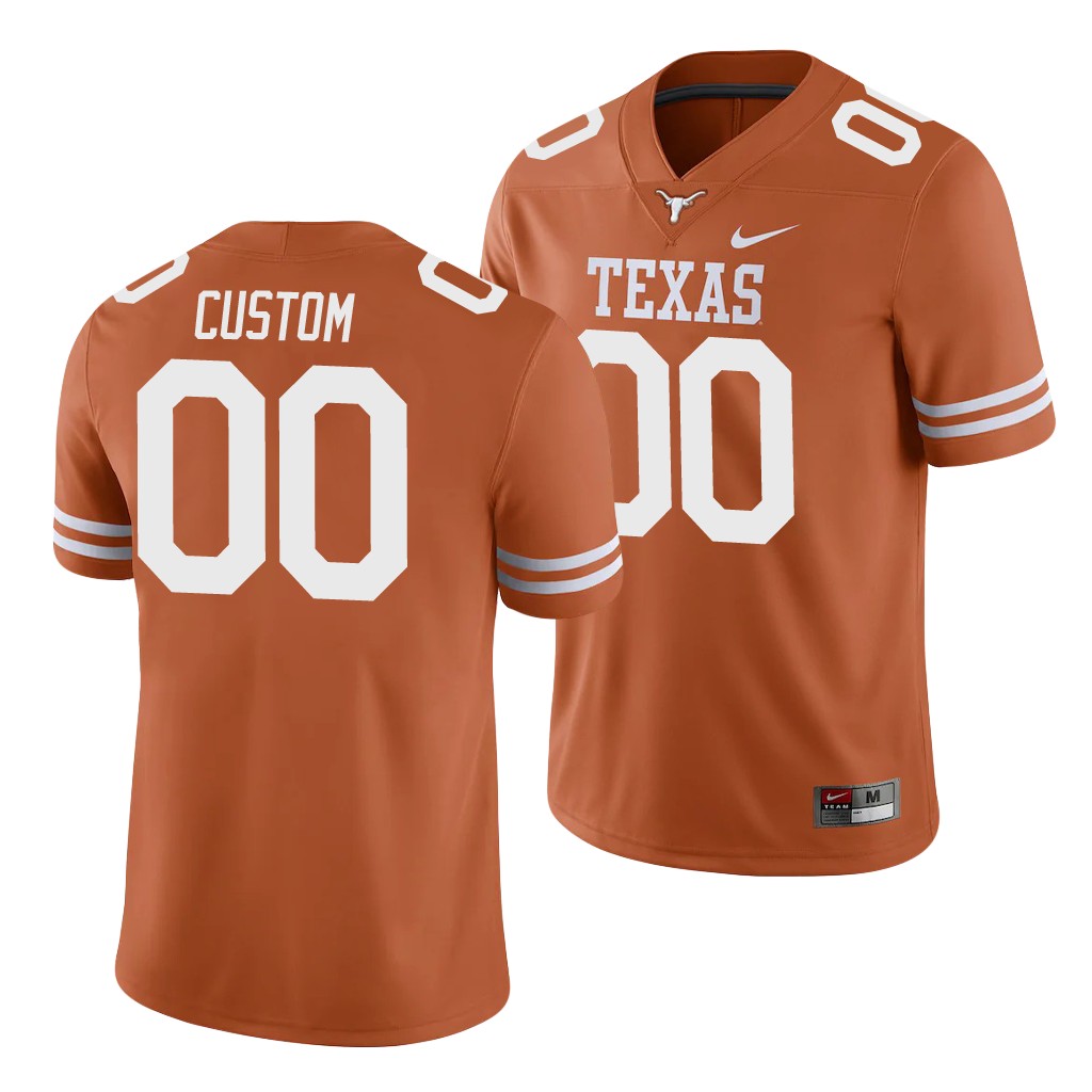 Texas Longhorns Custom Texas Orange College Men's Game Jersey