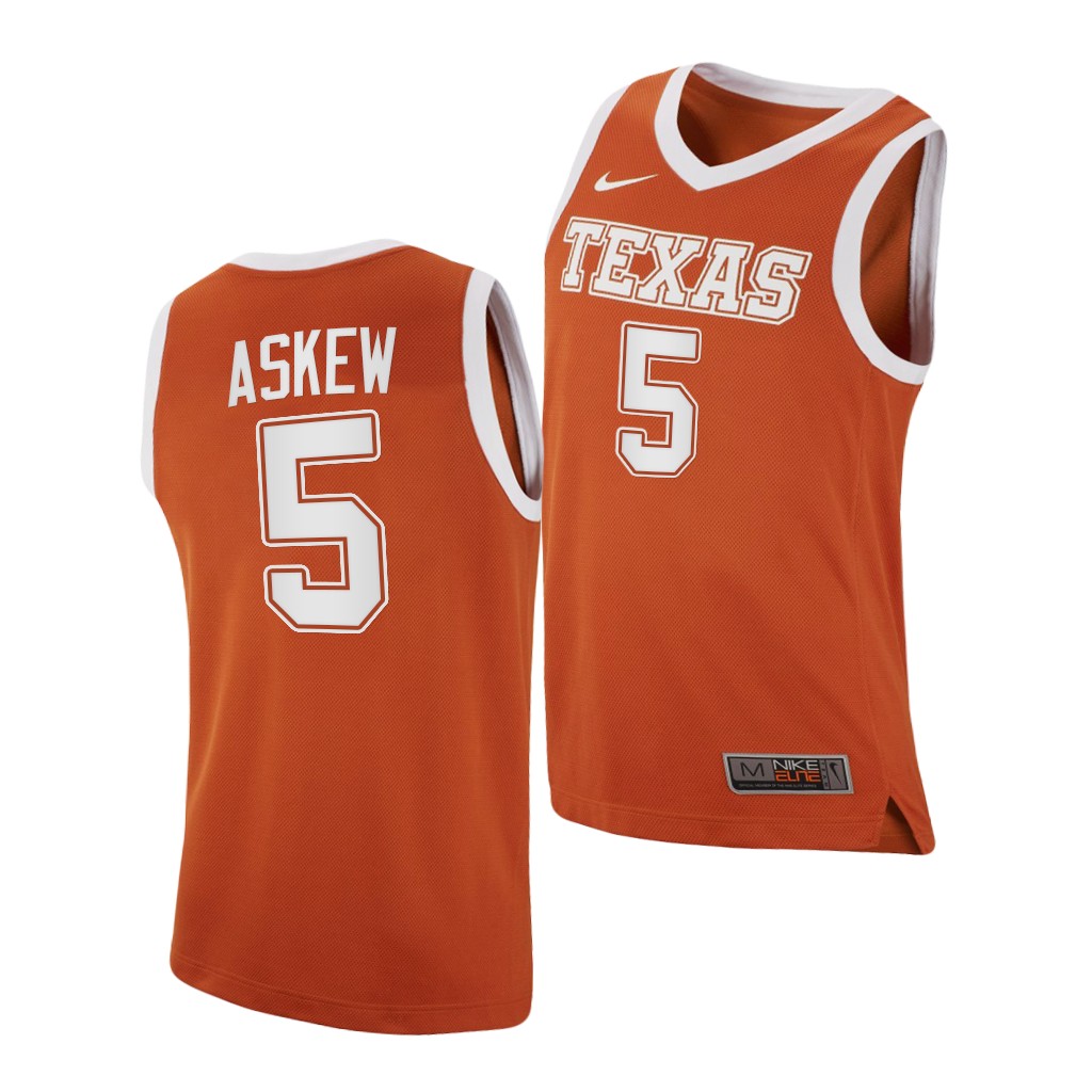 Texas Longhorns Devin Askew College Orange 2021 Top Transfers Jersey
