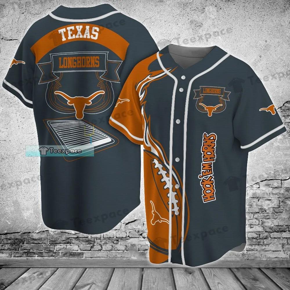 Texas Longhorns Flame Rugby Ball Baseball Jersey