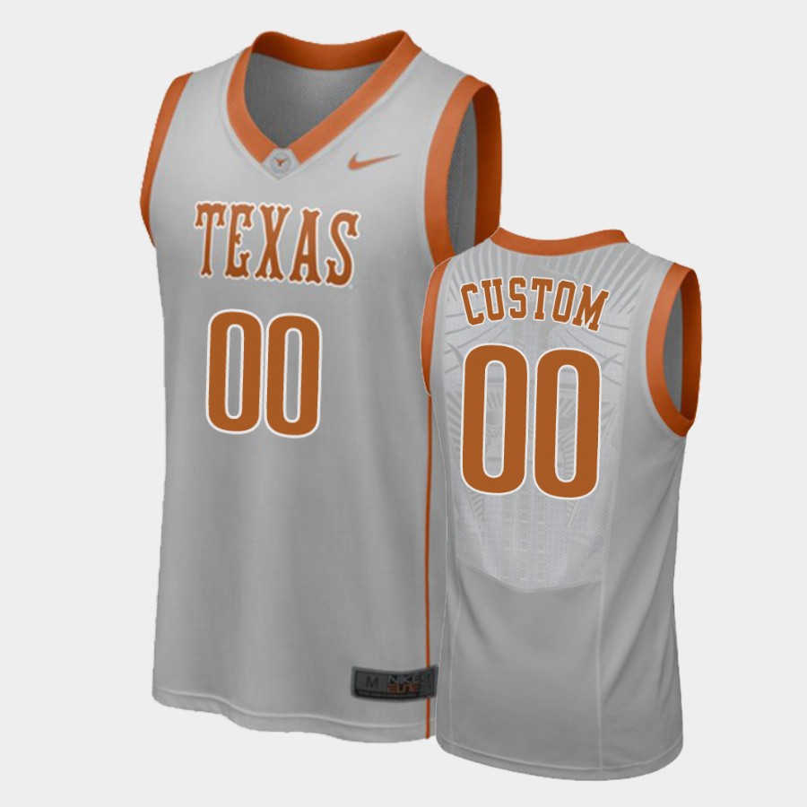 Texas Longhorns Gray Elite Aerographic Custom Jersey