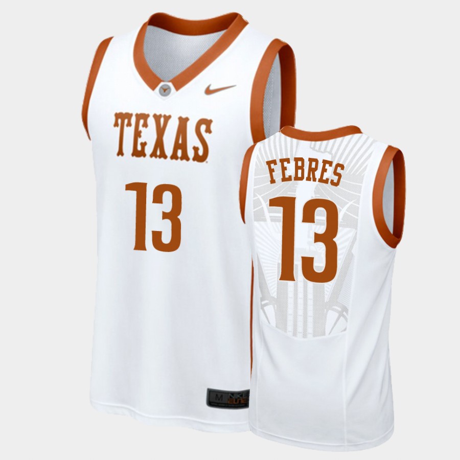 Texas Longhorns Jase Febres White College Jersey