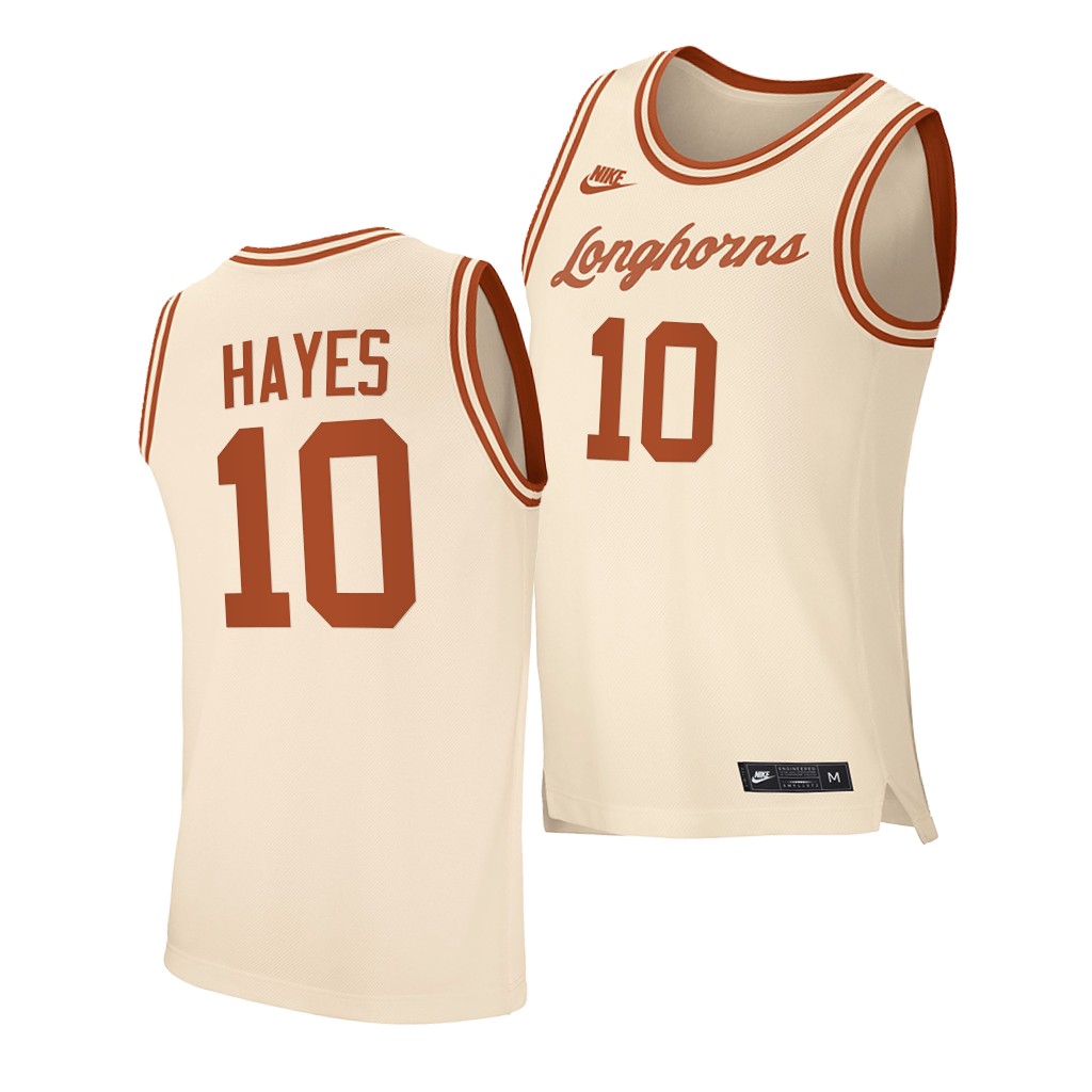 Texas Longhorns Jaxson Hayes Cream Retro Jersey