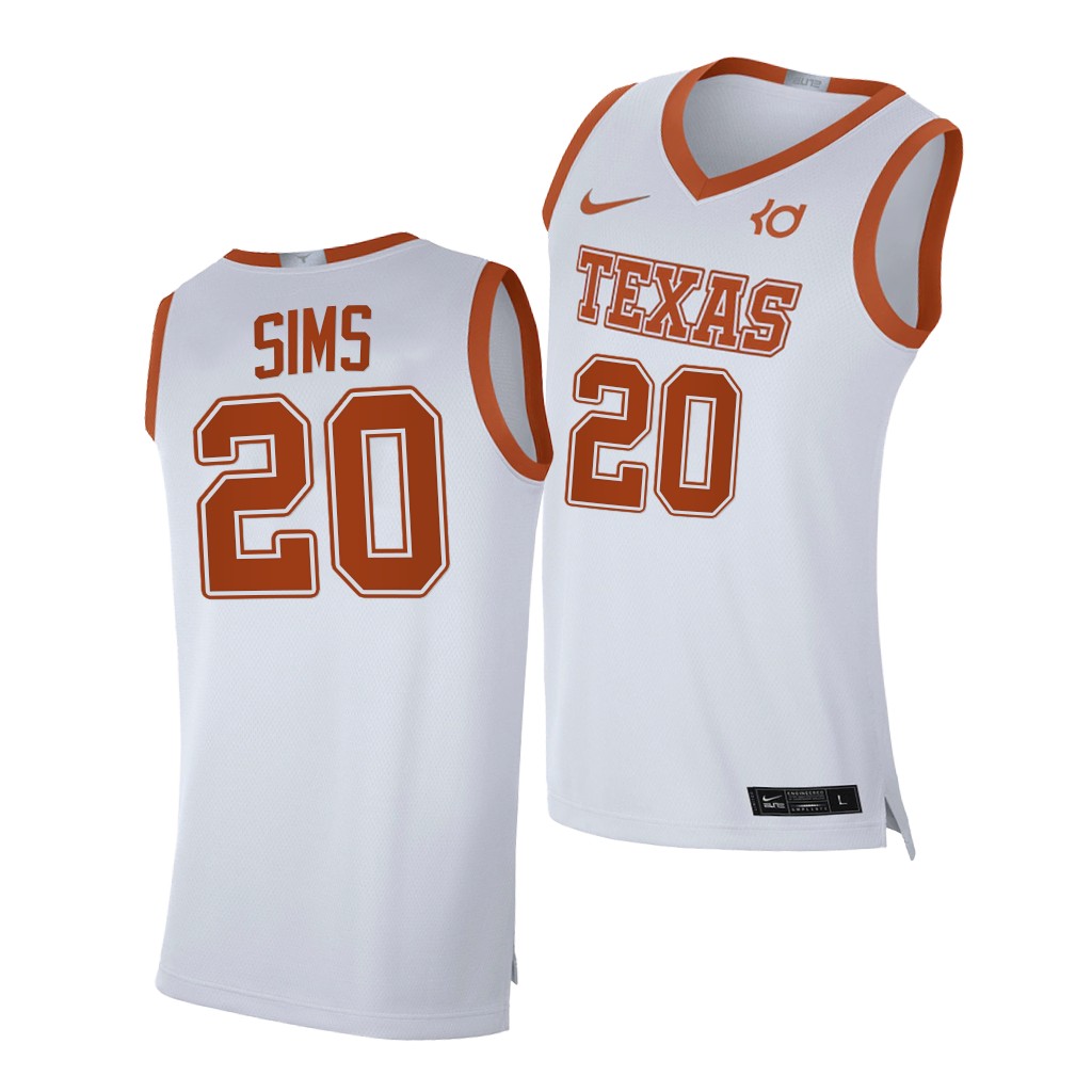Texas Longhorns Jericho Sims White 2020-21 Alumni Player Limited Jersey