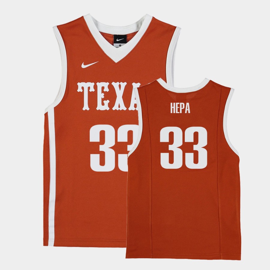 Texas Longhorns Kamaka Hepa Orange College Jersey