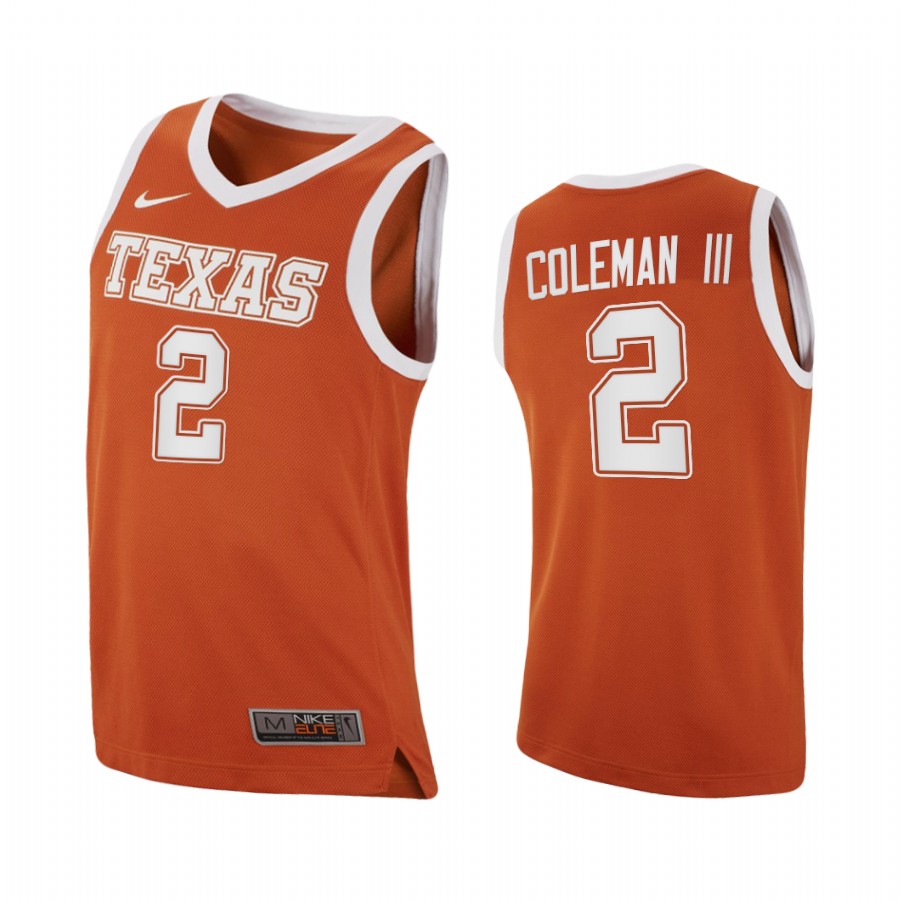 Texas Longhorns Matt Coleman III Orange 2020-21 College Jersey