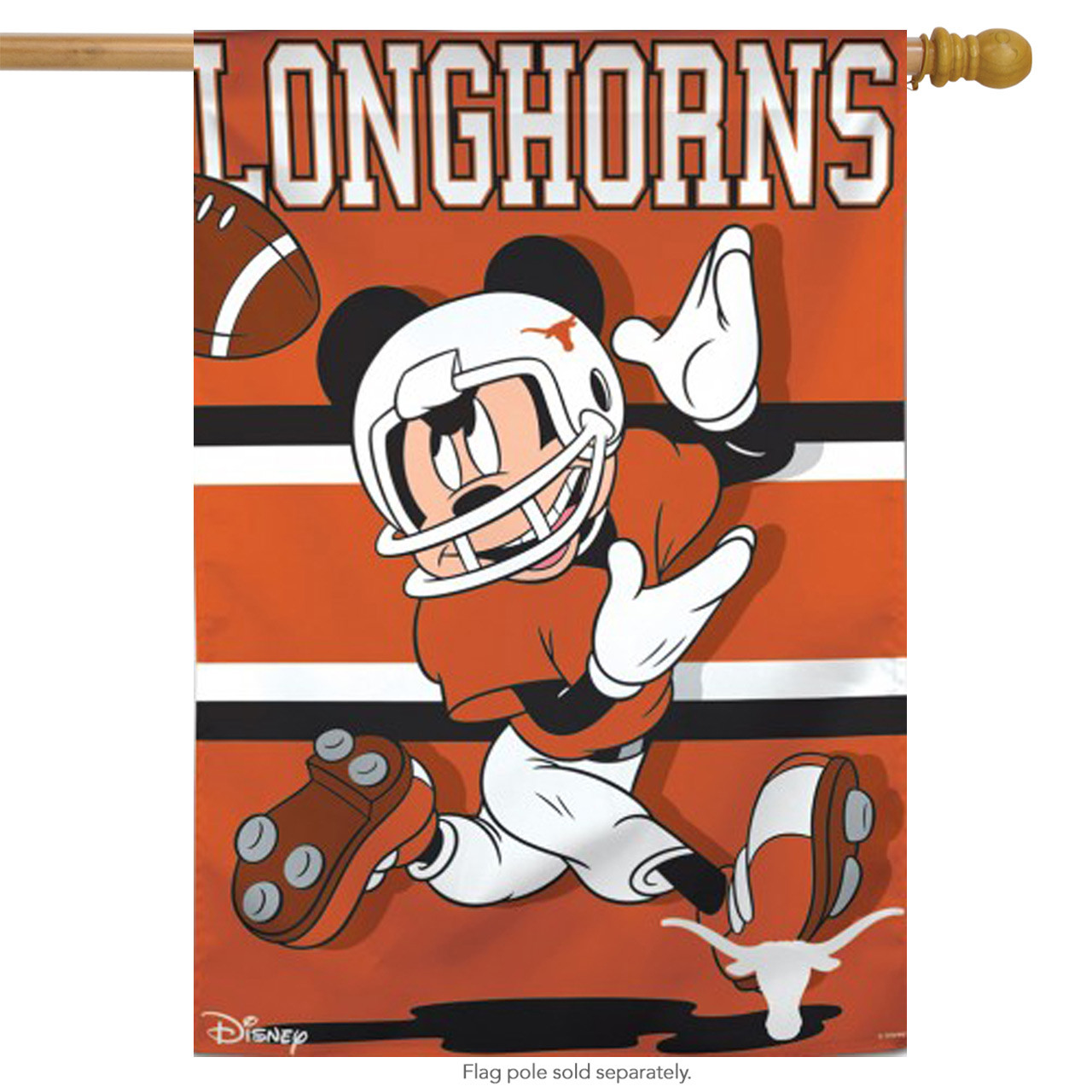Texas Longhorns NCAA Mickey Mouse Garden Flag, House Flag
