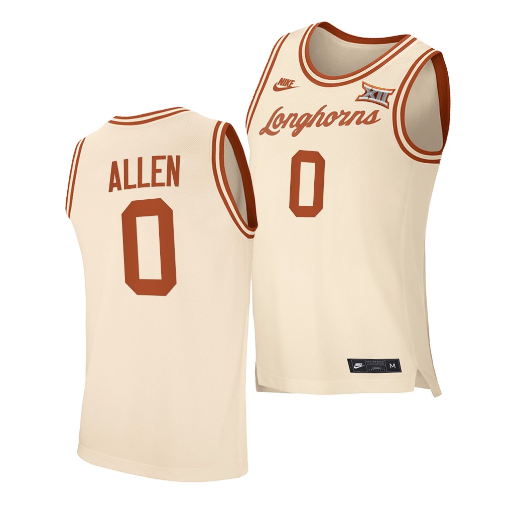 Texas Longhorns Timmy Allen #0 Cream College Jersey 2021 Transfer