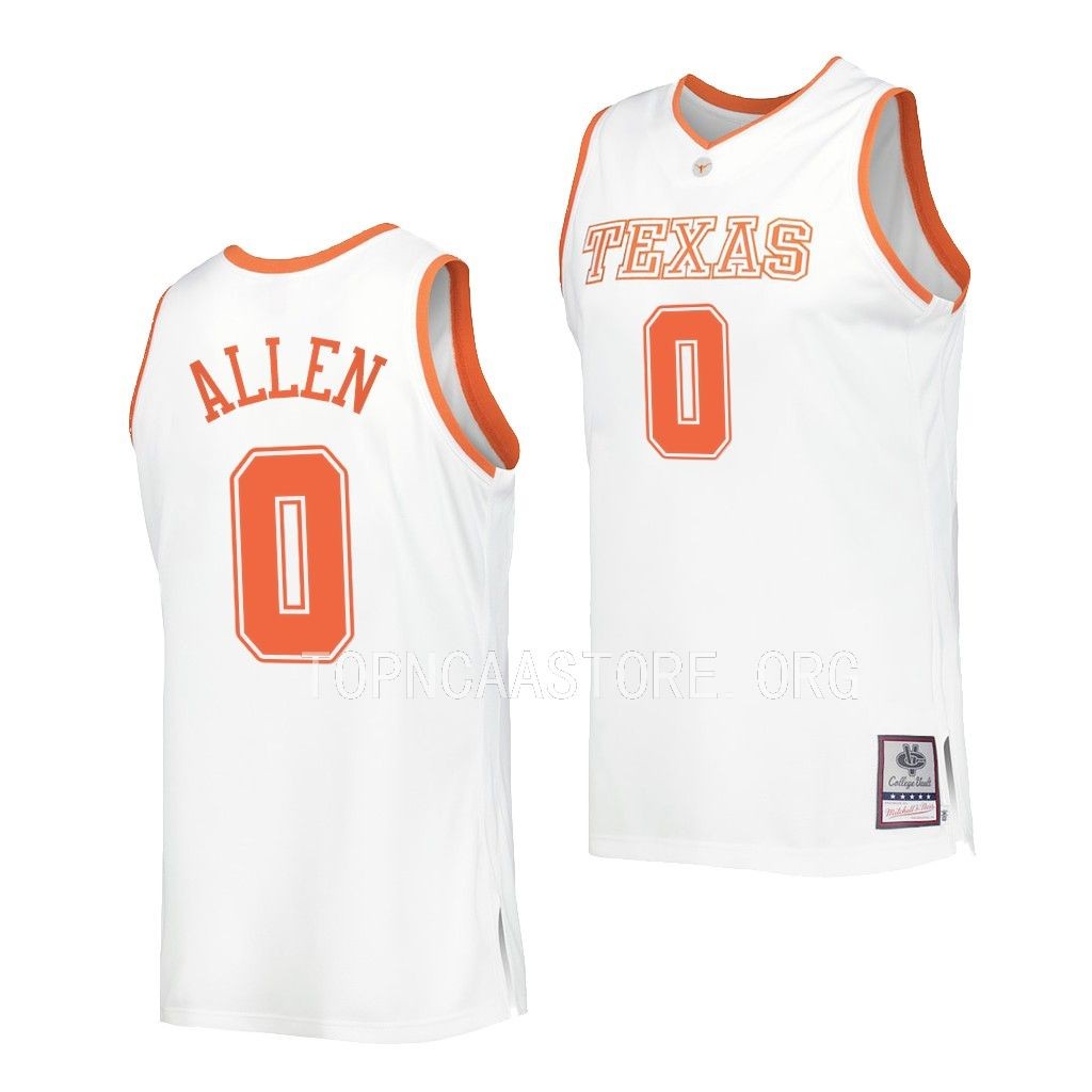Texas Longhorns Timmy Allen White #0 Throwback Jersey College