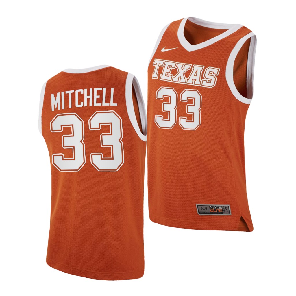 Texas Longhorns Tre Mitchell College Orange 2021 Top Transfers Jersey