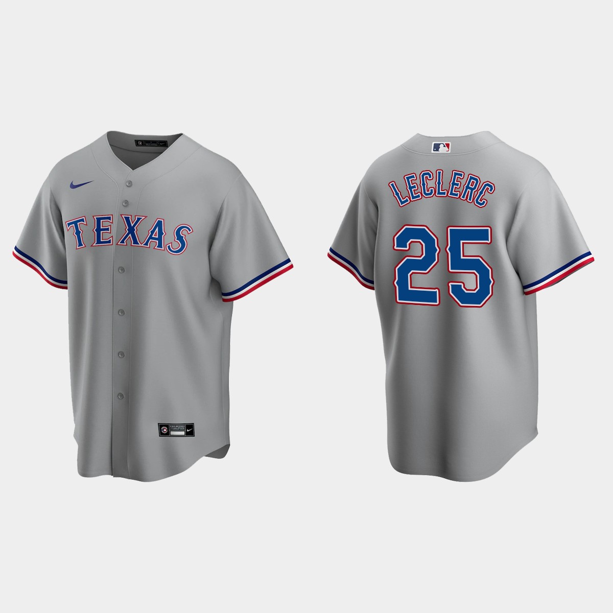 Texas Rangers #25 Jose Leclerc Gray 2020 Road Jersey