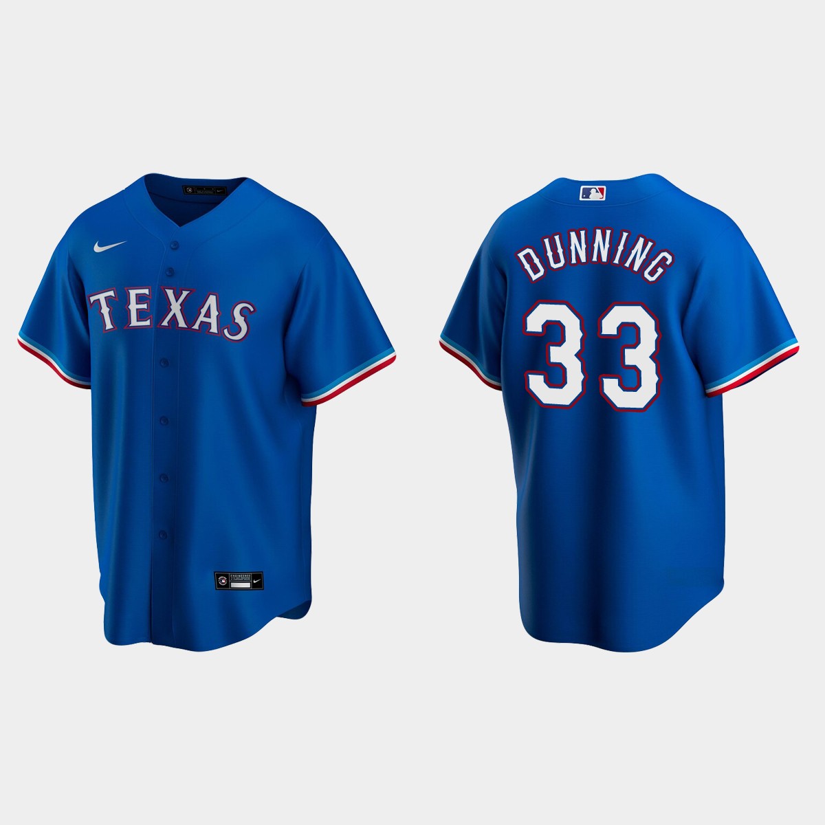 Texas Rangers #33 Dane Dunning Alternate Jersey - Royal