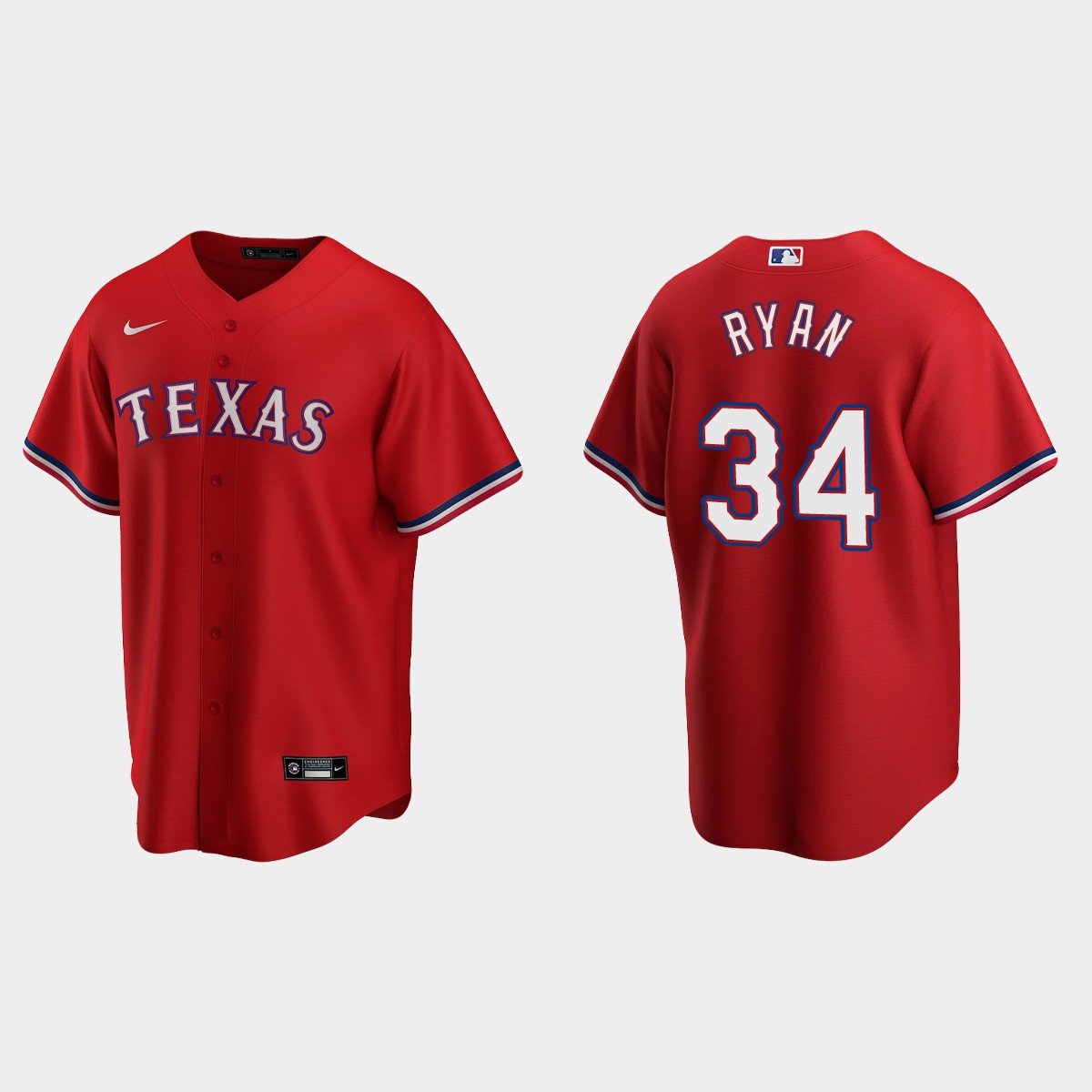 Texas Rangers #34 Nolan Ryan Red 2020 Alternate Jersey