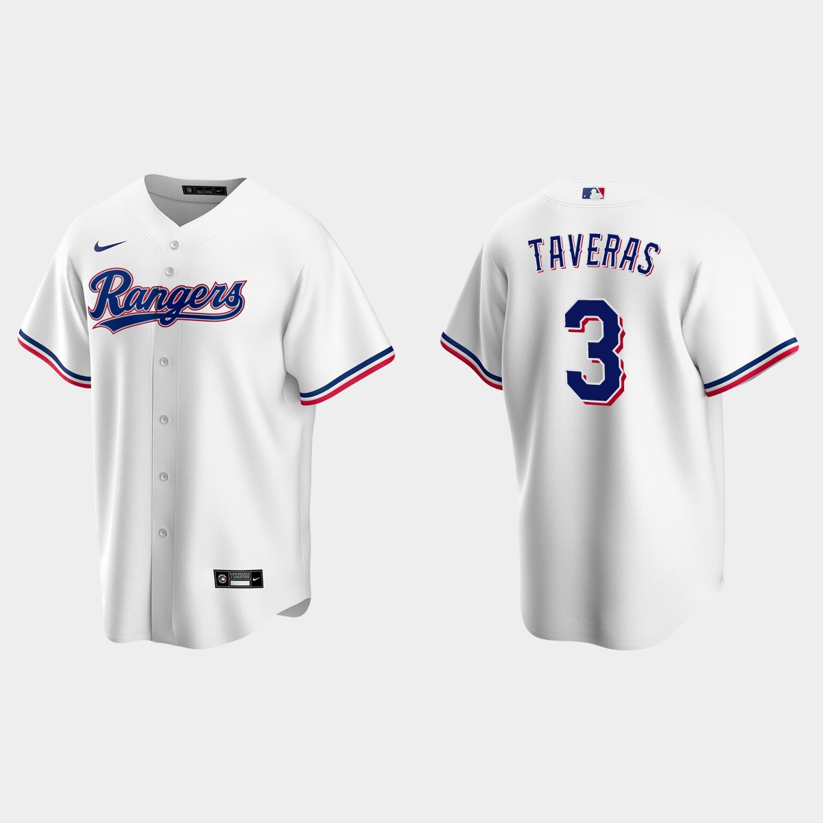 Texas Rangers #3 Leody Taveras Home Jersey - White