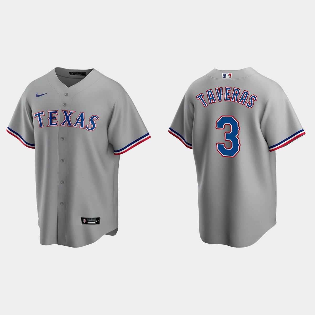 Texas Rangers #3 Leody Taveras Road Jersey - Gray
