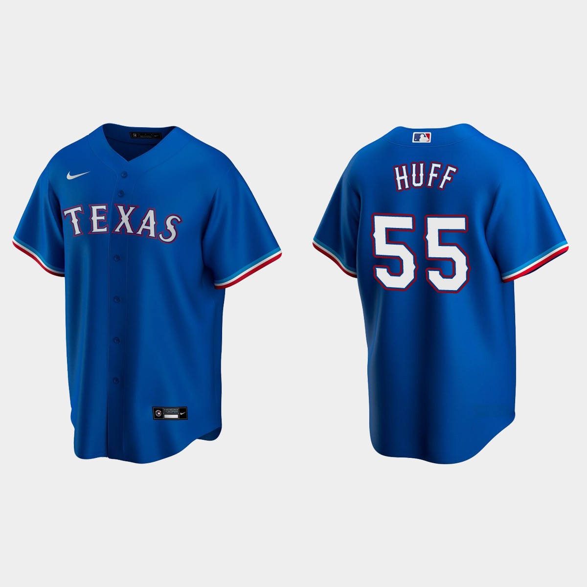 Texas Rangers #55 Sam Huff Alternate Jersey - Royal