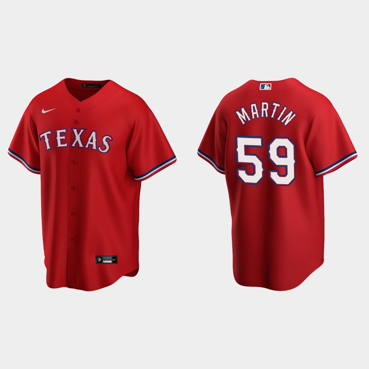 Texas Rangers #59 Brett Martin Alternate Jersey - Red