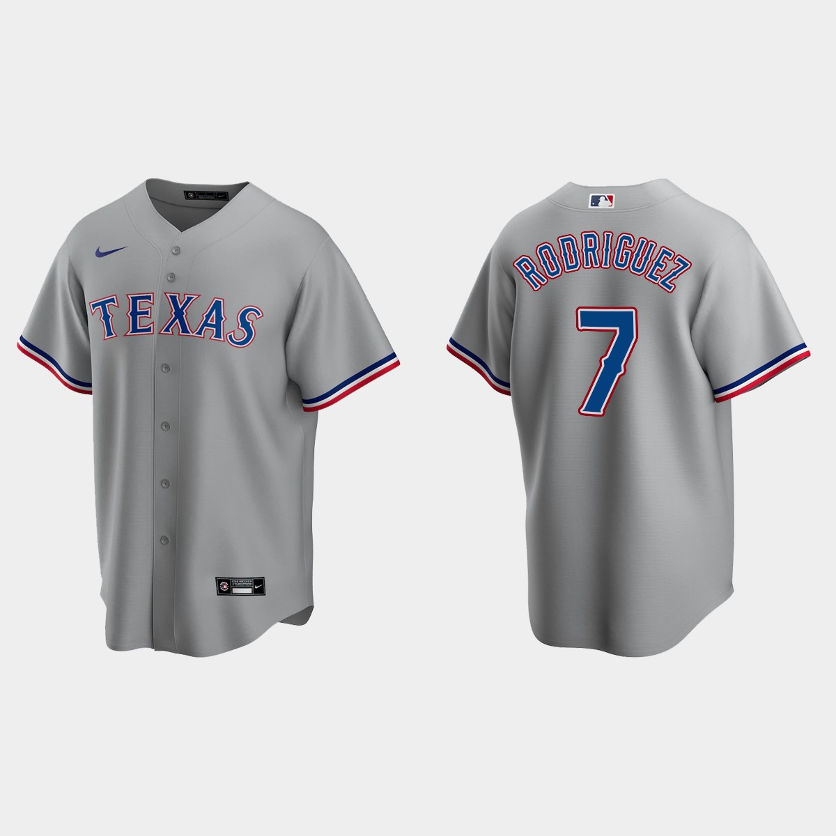 Texas Rangers #7 Ivan Rodriguez Gray 2020 Road Jersey