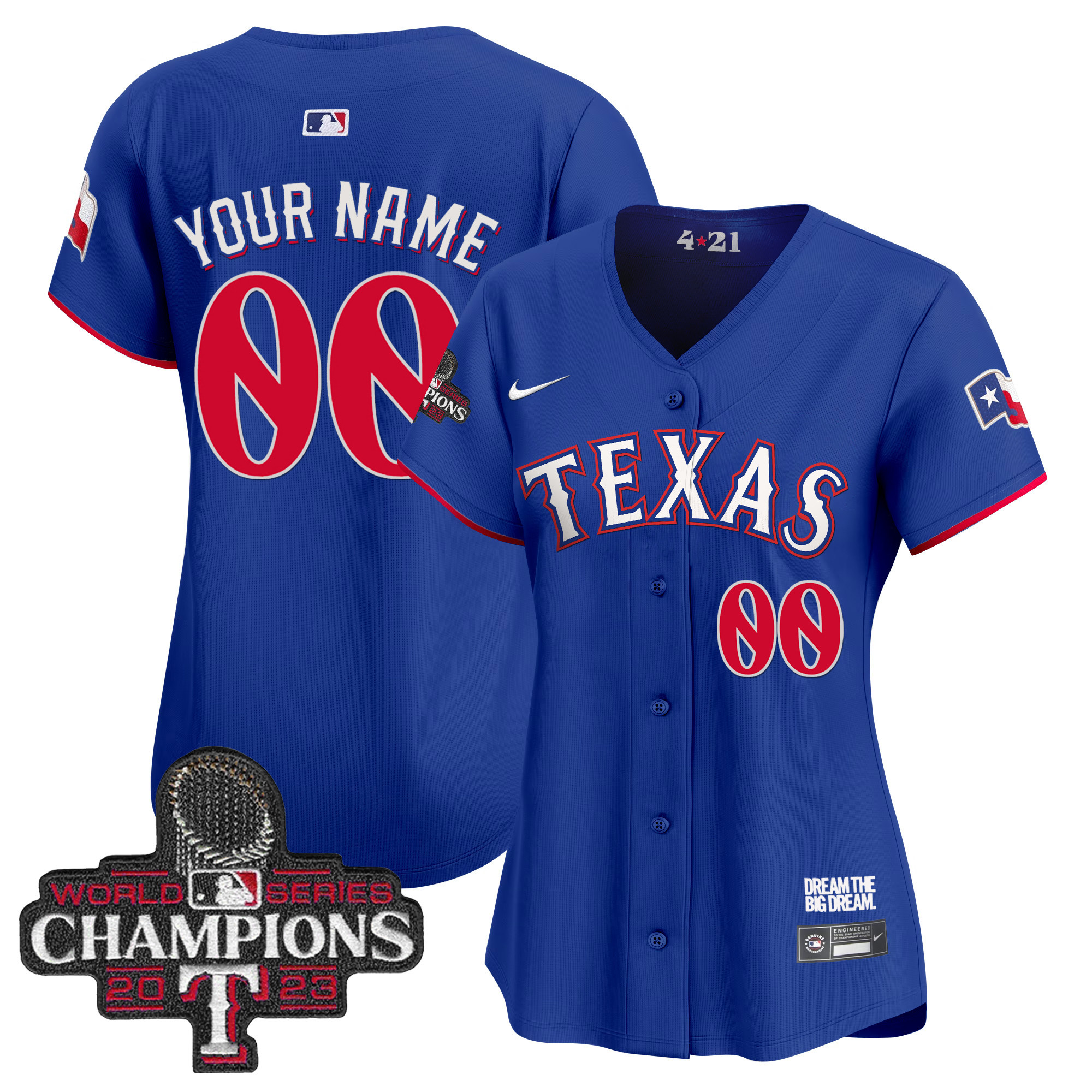 Texas Rangers 2023 World Series Champions City Connect Vapor Premier Limited Custom Royal Jersey - All Stitched