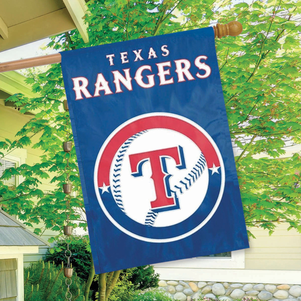Texas Rangers Applique Embroidered Banner Flag MLB Garden Flag, House Flag