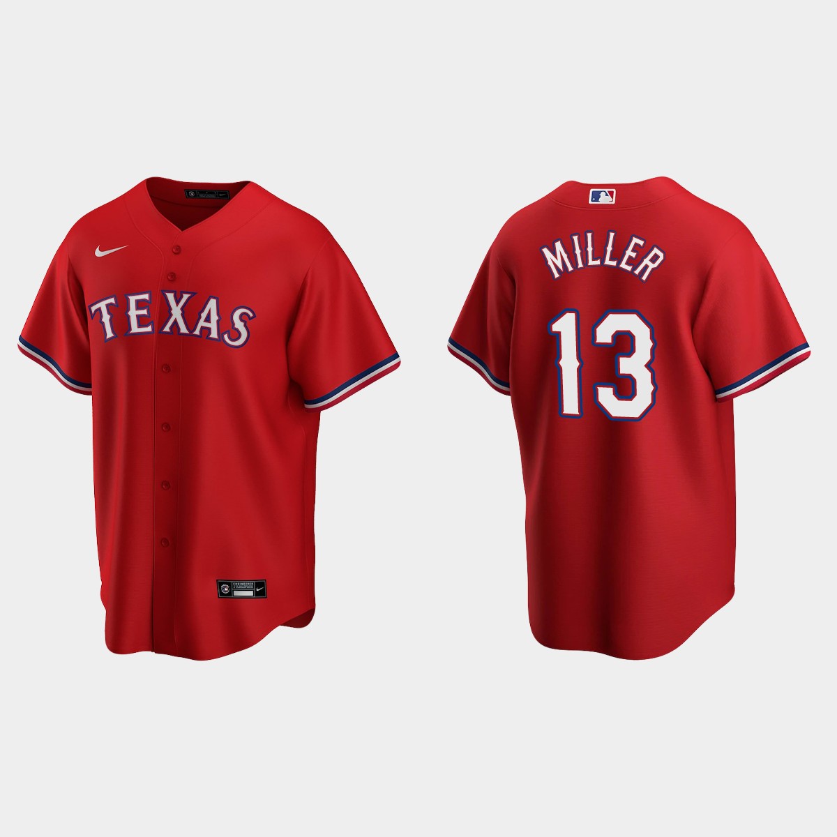 Texas Rangers Brad Miller Alternate Jersey - Red