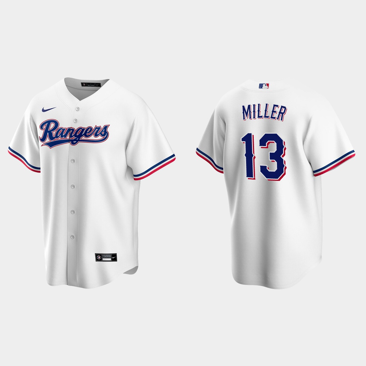 Texas Rangers Brad Miller Home Jersey - White