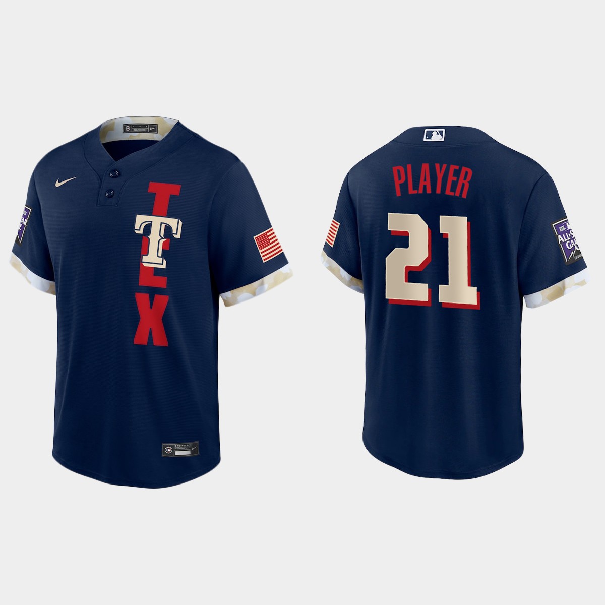 Texas Rangers Custom 2021 MLB All-Star Game Jersey - Navy