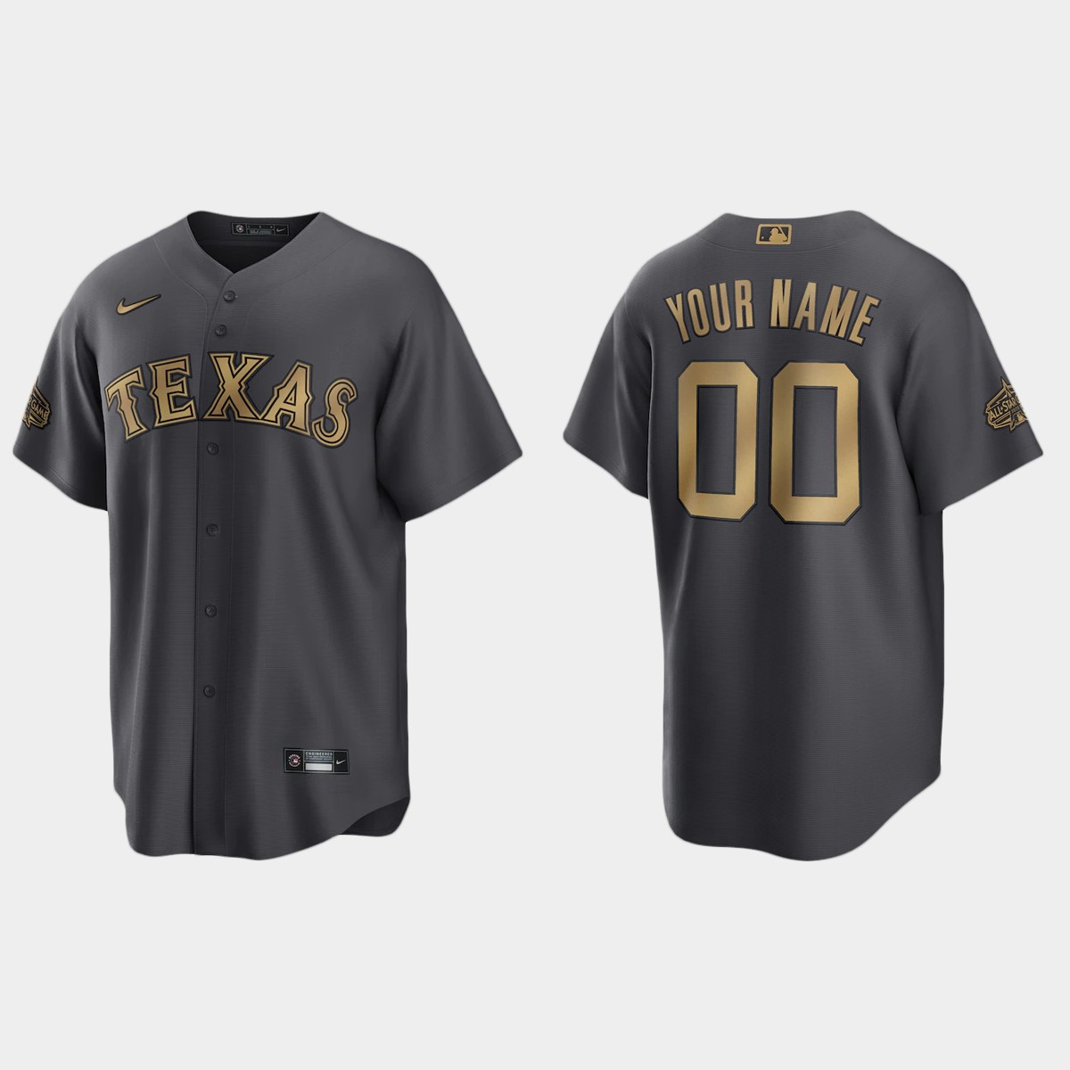 Texas Rangers Custom 2022 MLB All-Star Game Jersey - Charcoal