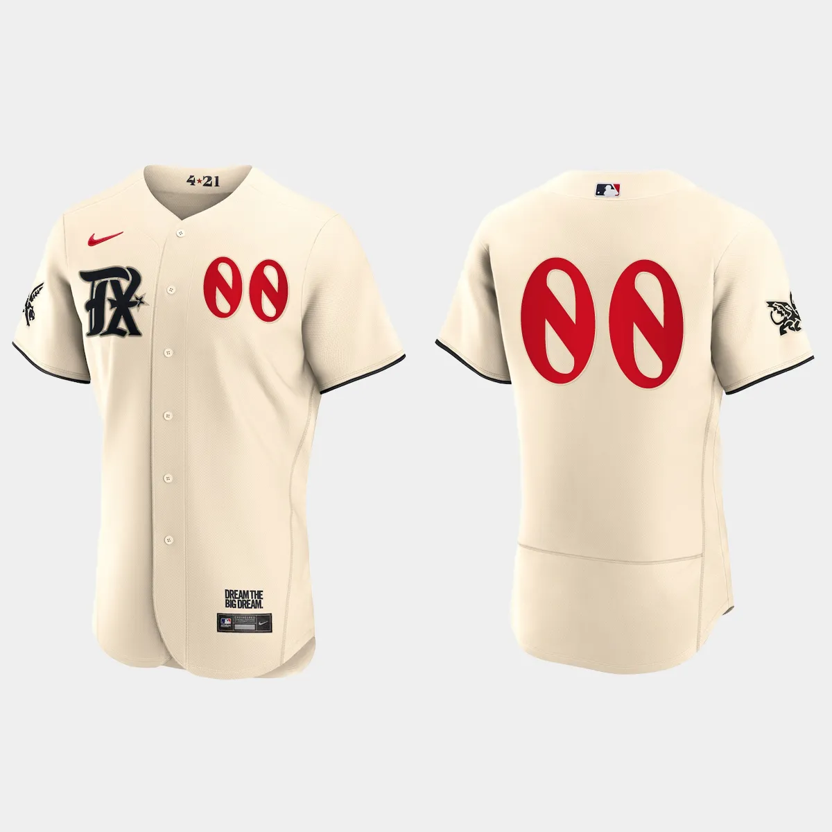 Texas Rangers Custom 2023 City Connect Jersey - Cream
