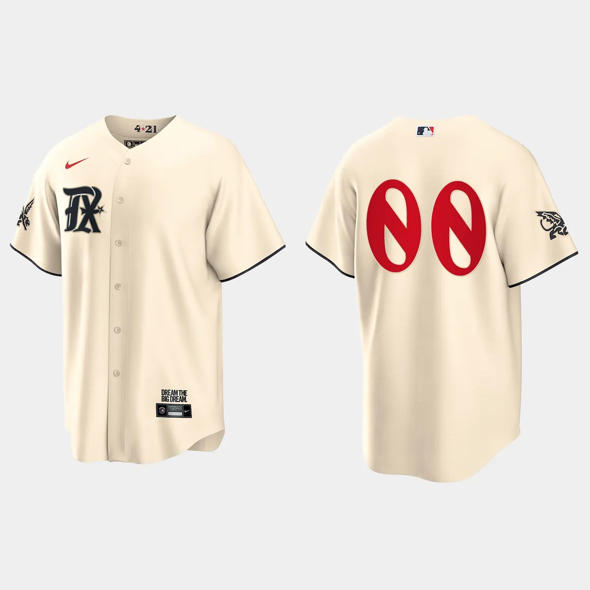 Texas Rangers Custom 2023 City Connect Jersey - Cream