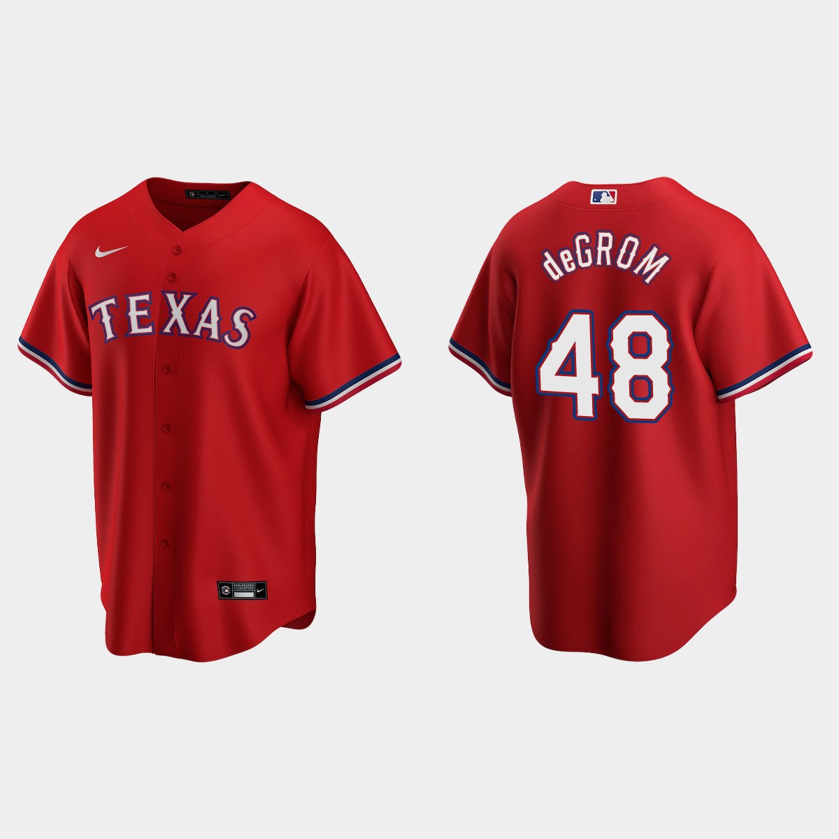 Texas Rangers Jacob deGrom Alternate Jersey - Red