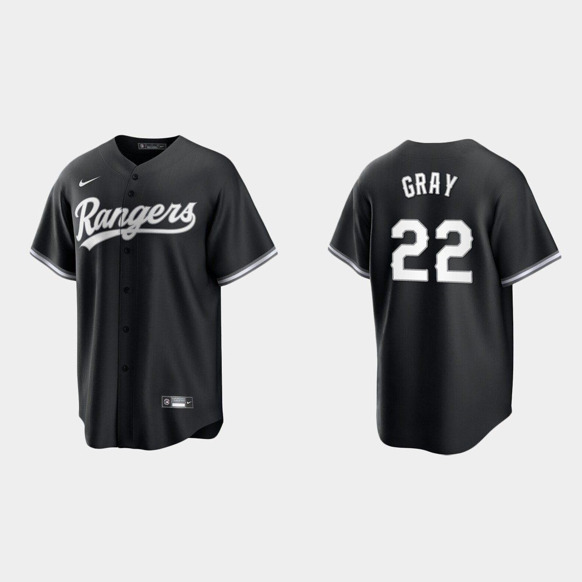 Texas Rangers Jon Gray Jersey - Black White