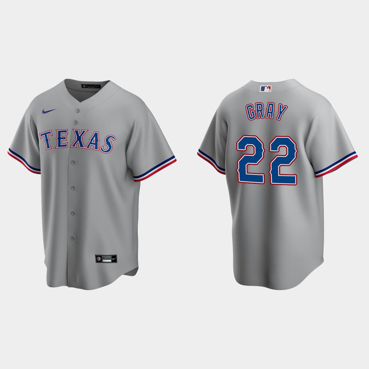 Texas Rangers Jon Gray Road Jersey - Gray