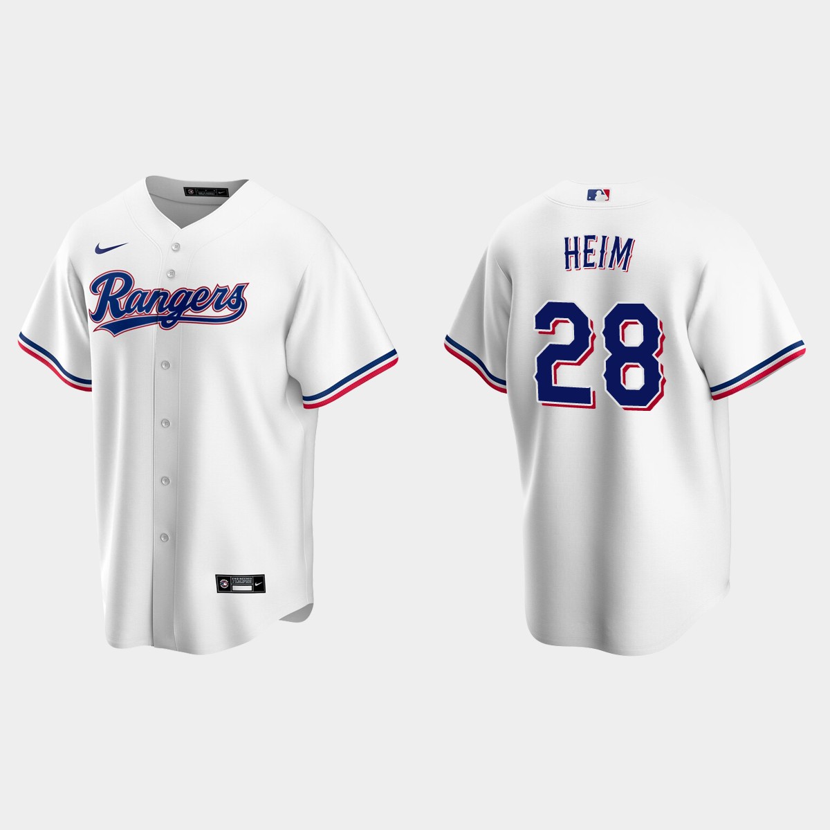 Texas Rangers Jonah Heim Home Jersey - White