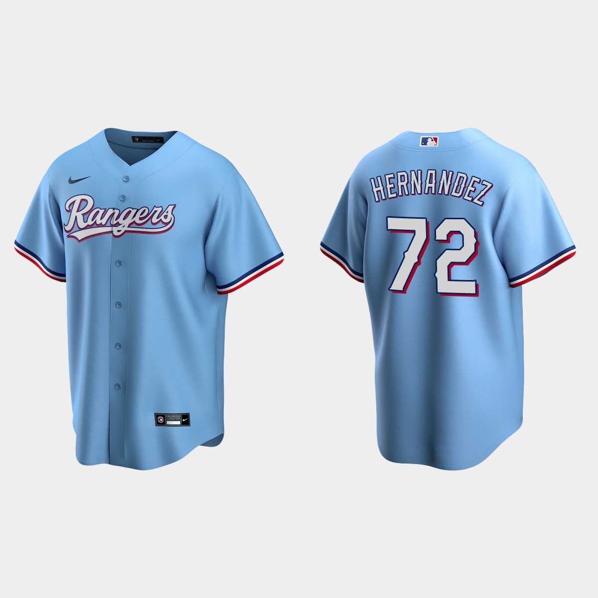 Texas Rangers Jonathan Hernandez Alternate Jersey - Light Blue