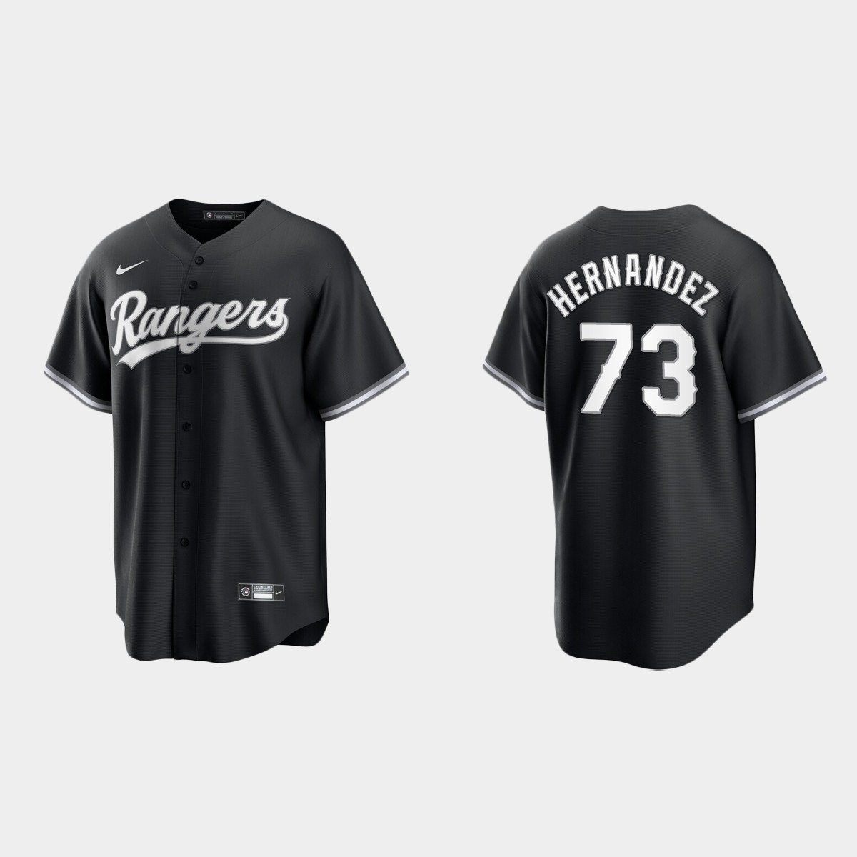 Texas Rangers Jonathan Hernandez Jersey - Black White