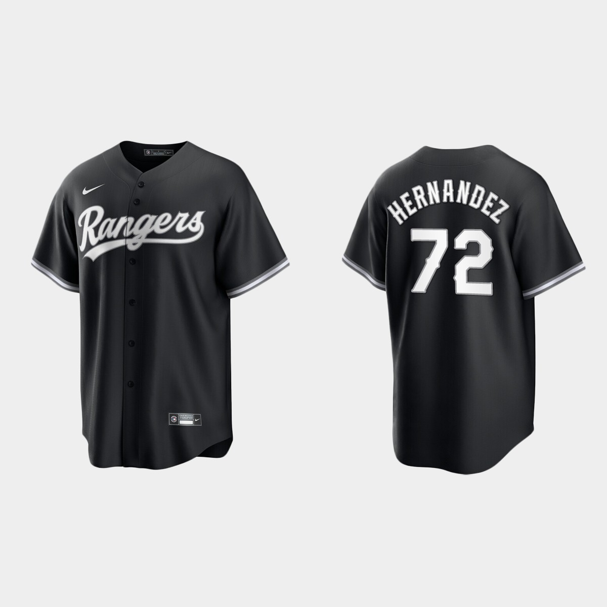 Texas Rangers Jonathan Hernandez Jersey - Black White