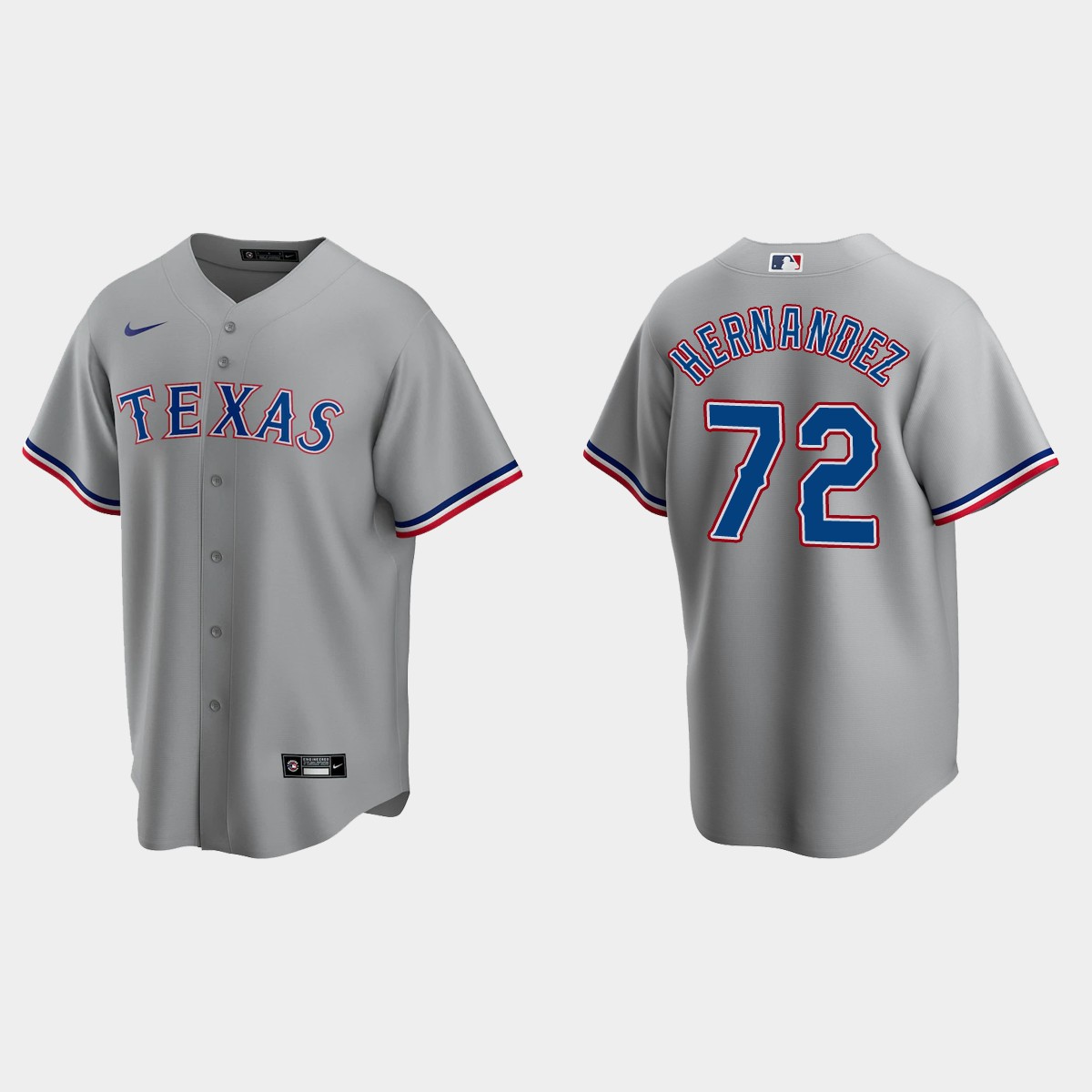 Texas Rangers Jonathan Hernandez Road Jersey - Gray
