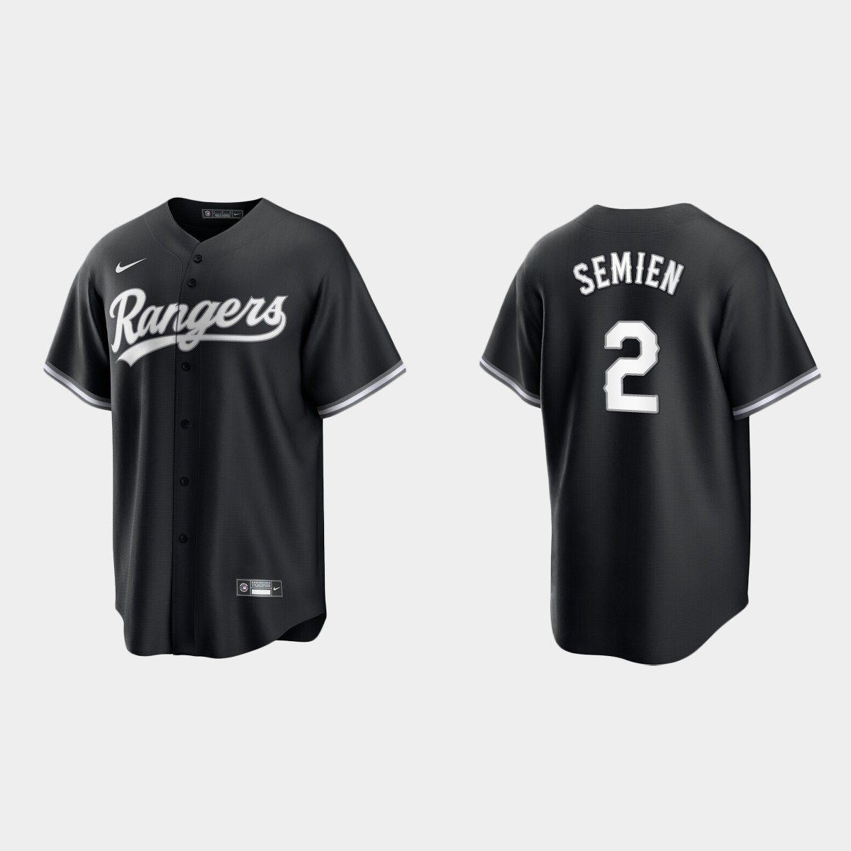 Texas Rangers Marcus Semien Jersey - Black White