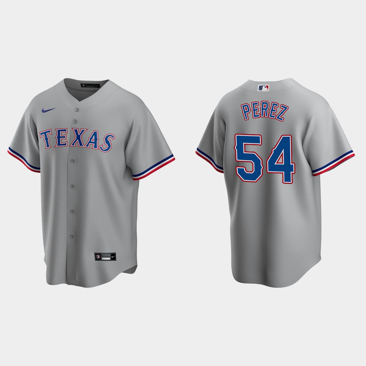 Texas Rangers Martin Perez Road Jersey - Gray