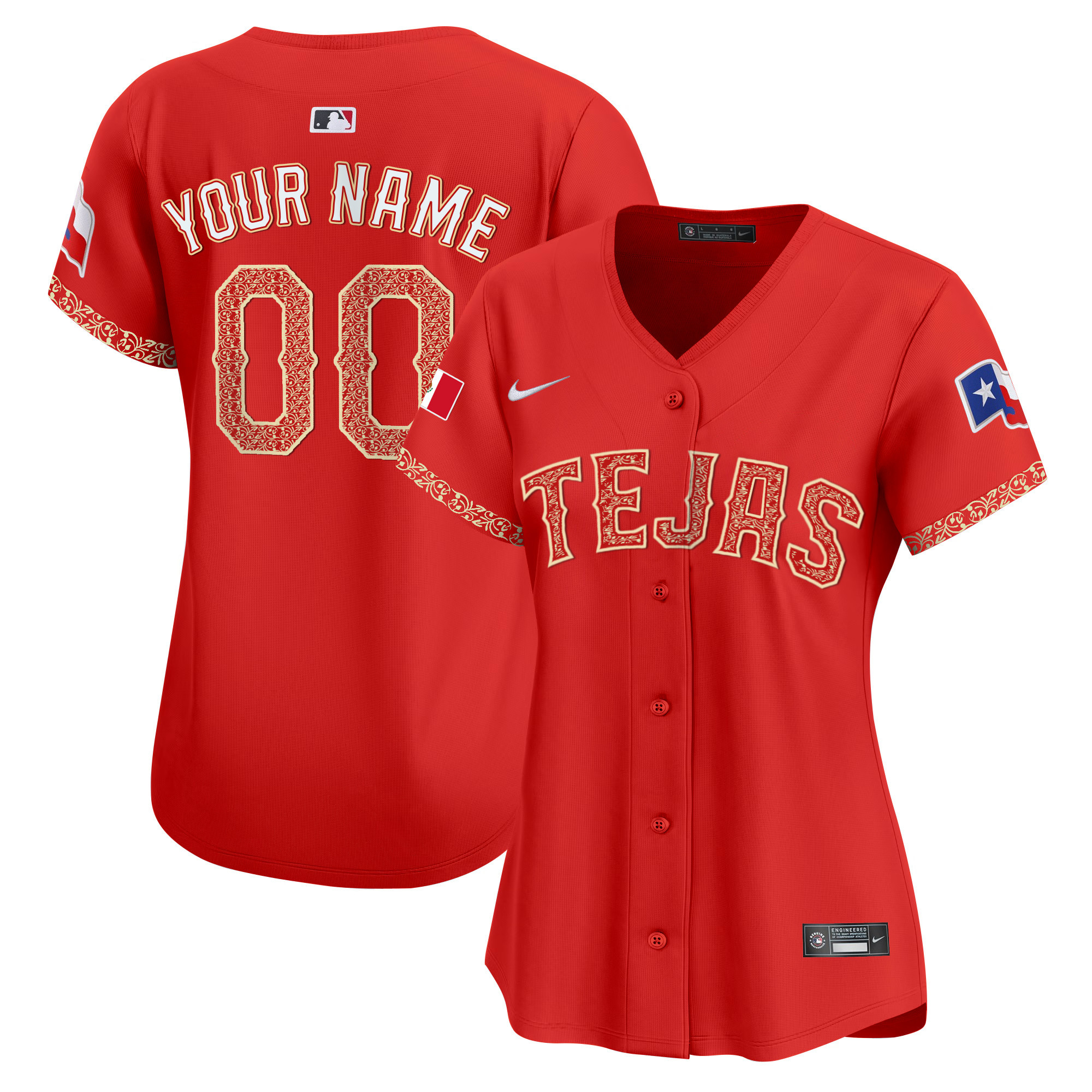 Texas Rangers Mexico Vapor Premier Limited Custom Red Jersey - All Stitched